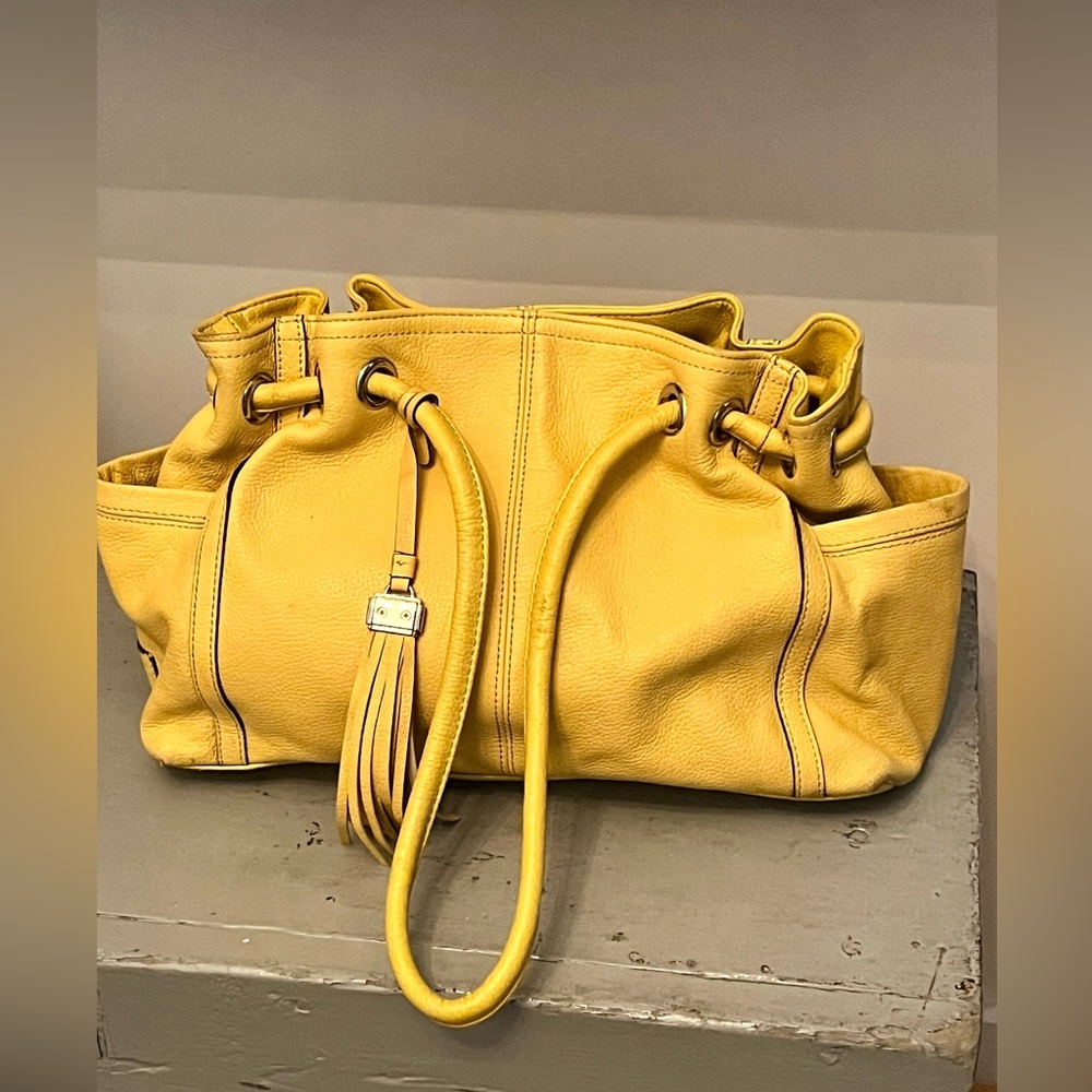 Tignanello Yellow Leather Women's Hand Bag - Picture 2 of 12